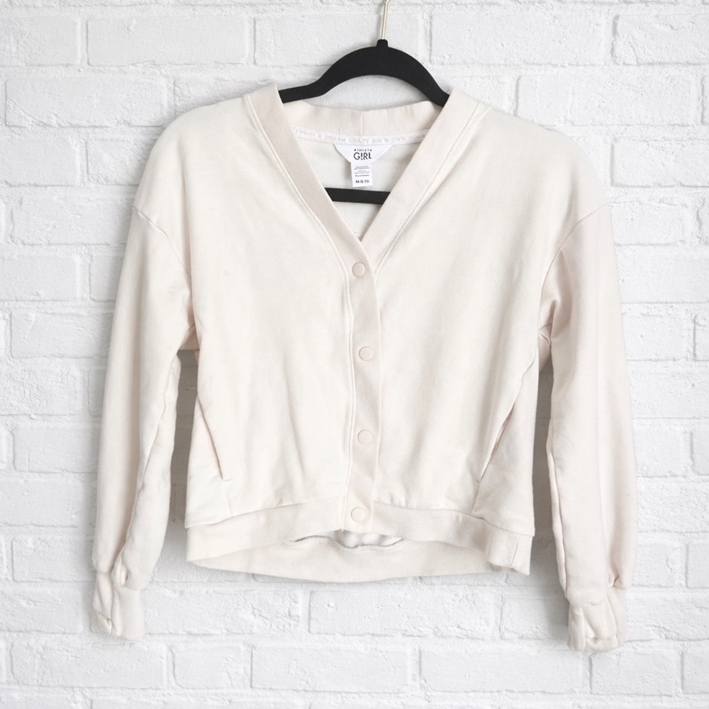 Athleta Girl Cardigan Cardi Jacket size medium 8-10 gym dance cheer layer